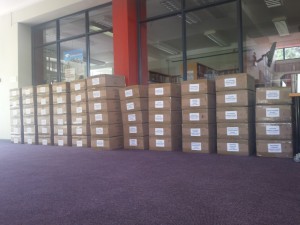 The books donated to the Primary Schools were packed in Biblionef boxes and couriered to Zisize 